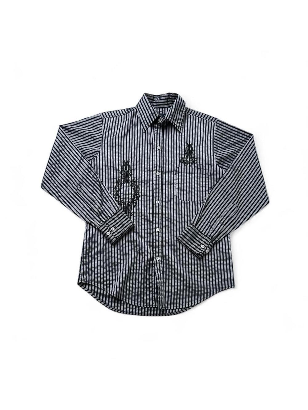 Y2K Luilly Affliction 00s  striped button up shirt